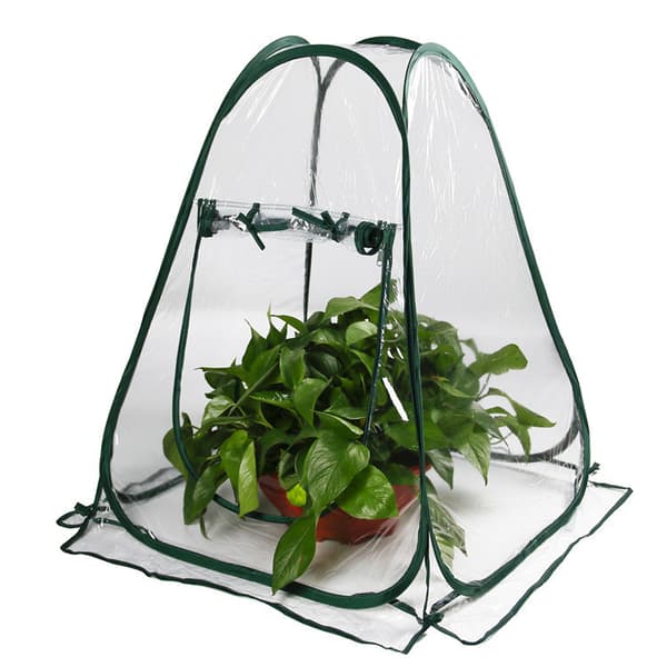 Mini Pop-up Växthus, Inomhus Utomhus PVC Växthusskydd, Litet Bärbart Trädgårdsblomskydd - 70 x 80cm[dt]