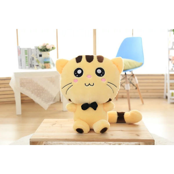 Big Face Cat Plyschleksaksdocka Yellow tears eye 45cm