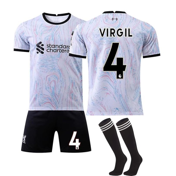 22/23 Liverpool Borte Salah fotballskjorte treningssett VIRGIL NO.4 24(130-140CM)