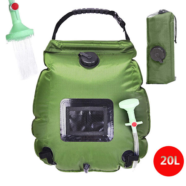 20L utomhus solvattensäck Camping badväska red