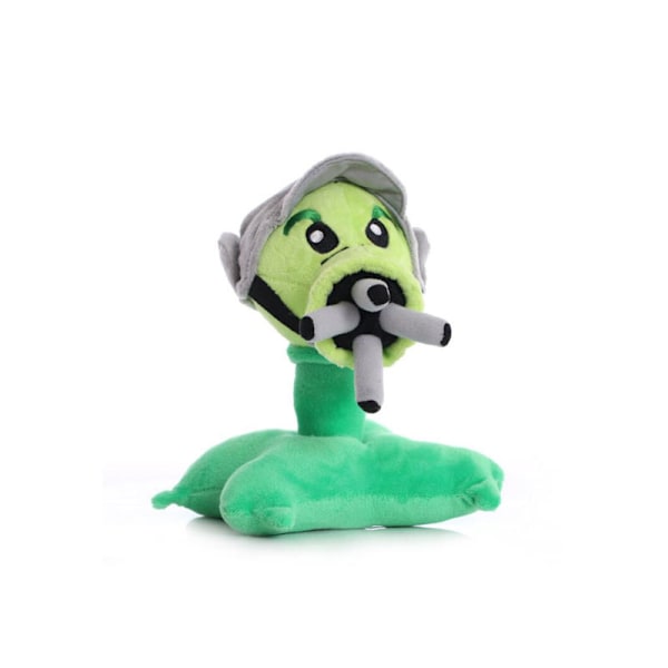 Plants vs Zombies Sunflower Pea Plyschleksaksdocka machine gun shooter About 15-20 cm