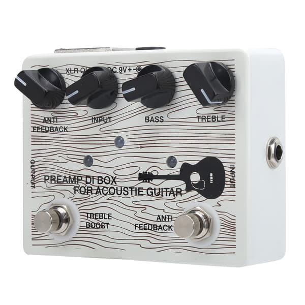 Gitarrpedal Elektrisk Förförstärkare Portabel LED-indikator Aluminiumlegering DC9V