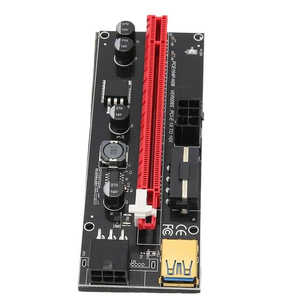 PCIE Riser 4 FP Kondensatorer 6P Interface Strømforsyningsadapterkort