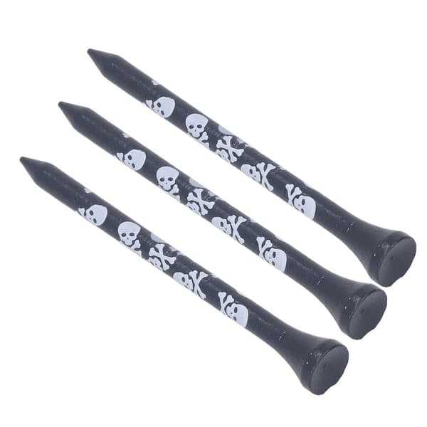 Golftees af bambustræ, 30 stk., 8 cm, trykt kraniedesign, golftilbehør