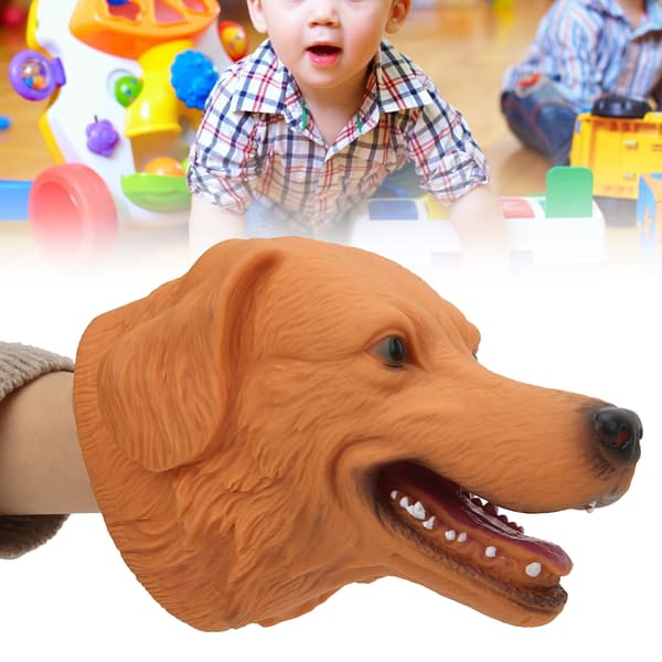 Realistisk Hund Handdocka Modell Interaktiv Berättar Leksak för Barn