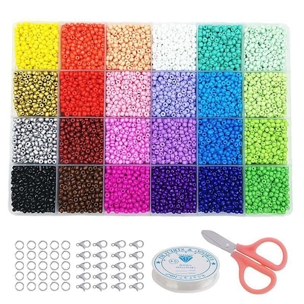 4000st DIY Beads Armband Halsband Bead Set Paint Beads Färgade pärlor