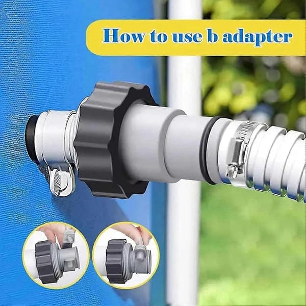 Poolslangeadapter til Intex overjordiske pools pumpe reduktionsforbindelse kompatibel med sandfiltre, saltvandssystemer