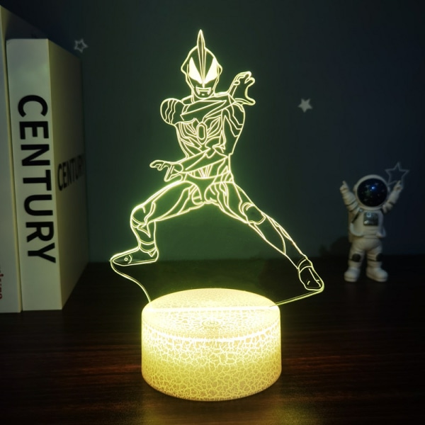 Ultraman Daquan 3D Nattljus USB Touch Färgglad skrivbordslampa White base: touch + controller Four