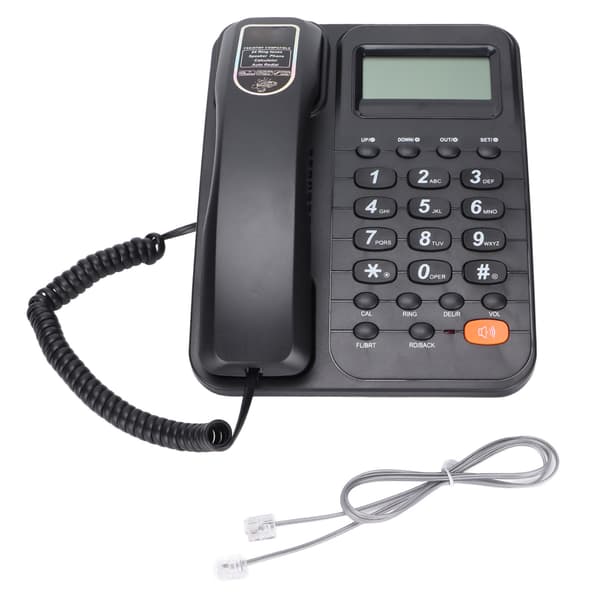 KXT2029CID Kontor Hotel Hjem Fastnettelefon med Gratis Batteriudvidelsesinterface Sort
