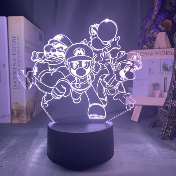 Sonic 3D Night Light LED Färgglada färgskiftande Colorful crack base YX36