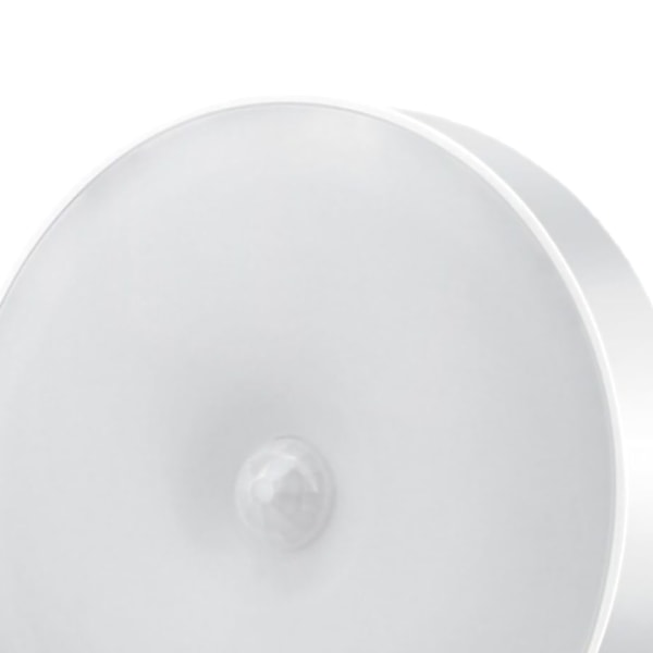 USB Oppladbar Rund LED Nattlampe - Varmhvit, Veggmontert for Soverom, Barnerom & Ganger