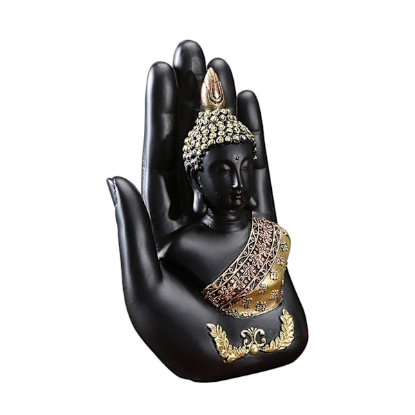 Resin Palm Buddha staty, Buddha sitter i hand staty
