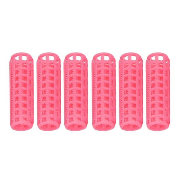 24 stk. lyserøde plastik DIY hårstyling-rullekrøllere med clips