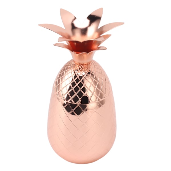 Cocktail Shaker i Rosaguld Ananasform – 500 ml Rustfrit Stål med Poleret Glat Overflade til Hjemmebaren