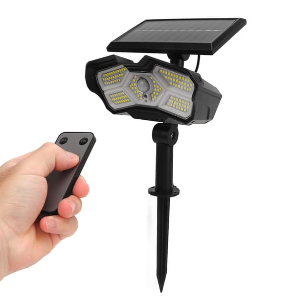 Solcelle-spotlights 2 moduser Vanntett 2400mAh 128LED for Utendørs Hjem Park