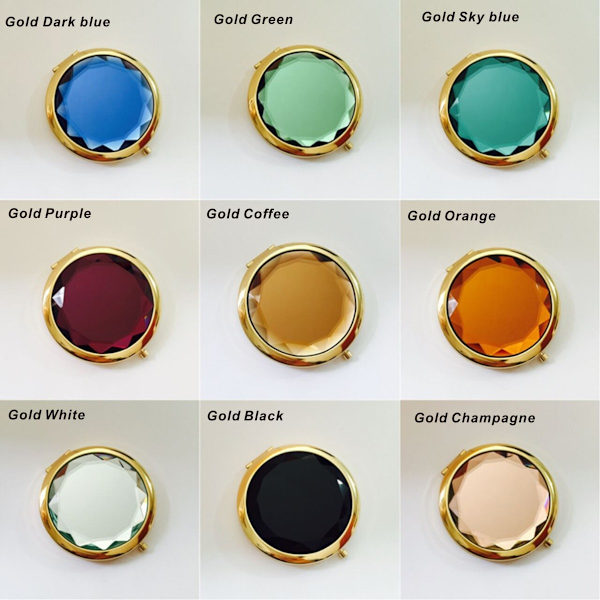 Crystal Makeup Mirror Guld Silver Mirror Guld Champagne Gold Champagne