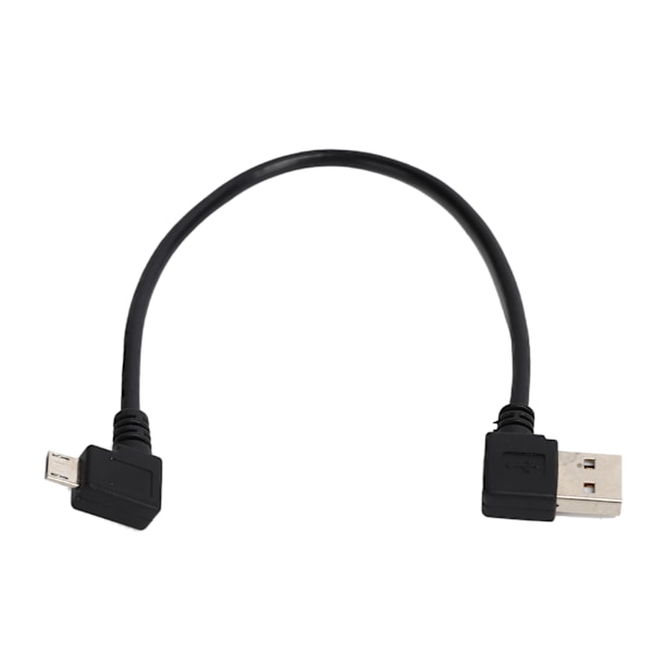 USB A - Micro USB -uros oikeakulmainen adapterikaapeli 24cm musta