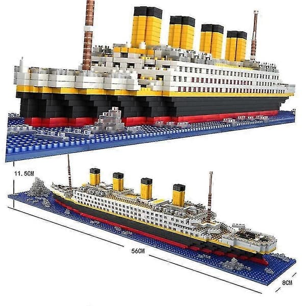 1860 dele Titanic krydstogtskibsmodel byggesæt Mini Block DIY diamantblokke pædagogisk legetøj til børn og voksne