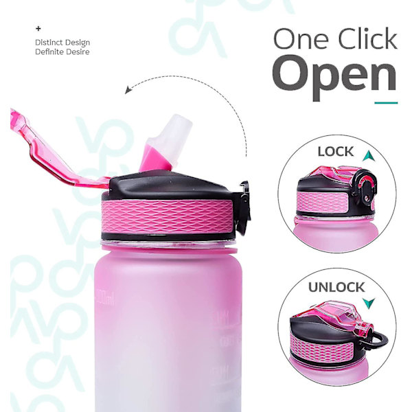 32oz Bpa gratis dricksvattenflaska för friluftsentusiaster Ombre Pink Purple