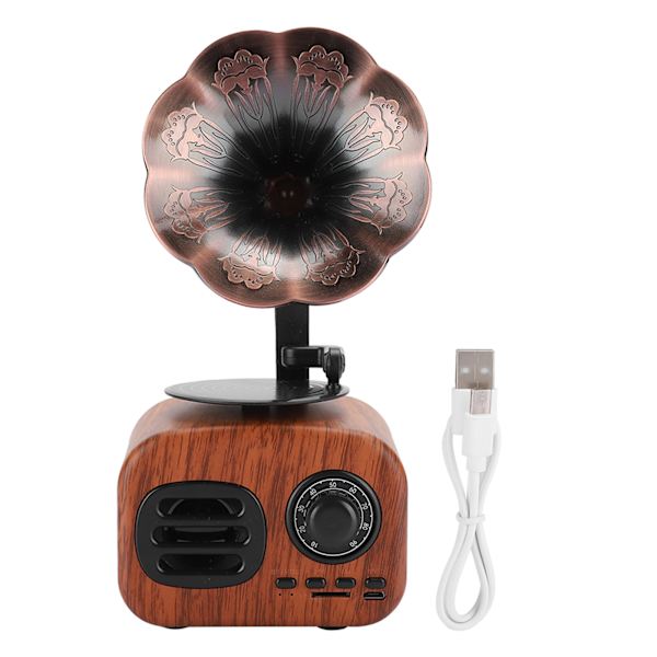 Bærbar Mini Retro Bluetooth Smart Høyttaler Valnøttfarge