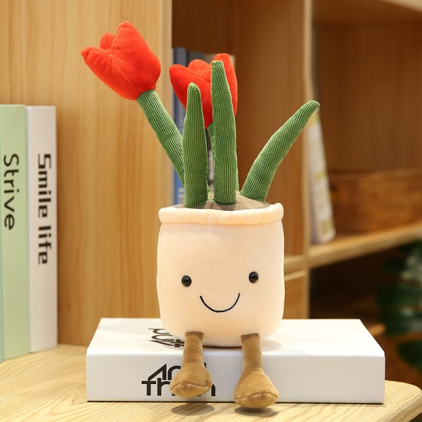 Kreativ växt saftig docka plysch leksak blomma prydnad Red