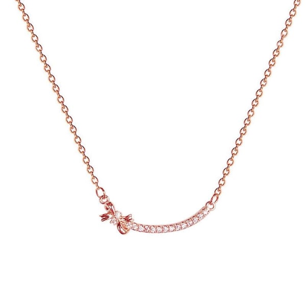 Dam halsband kedja hänge sterling silver diamant hjärtformad