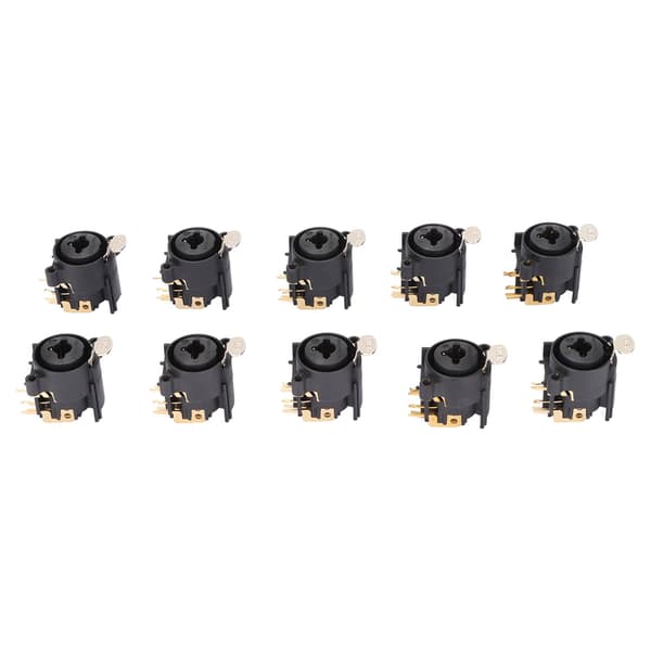 10stk XLR Hona Jack Socket Kontakt 6.5mm Panelmontering för AV-utrustning Bilhögtalare Mediaspelare