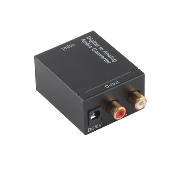 Digital til Analog Konverter DAC Decoder Toslink Koaksial Indgang Analog 2RCA Udgang Sort USB Kabel Fiber Optisk Kabel
