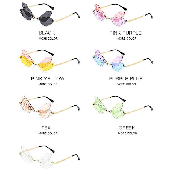 Solglasögon Butterfly Rimless Glasögon Metallbåge