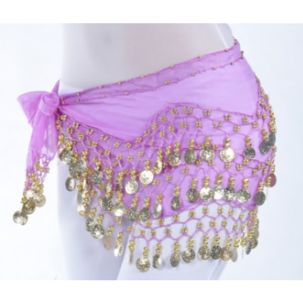 3 rader magdans dräkt bälte kjol höft omlott outfit light purple
