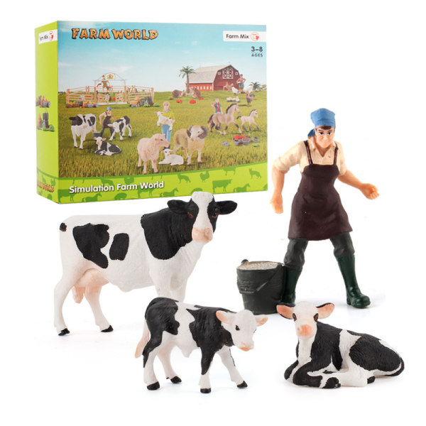 Djur miniatyr figurer modell, varelser leksak figurer Set cattle ranching