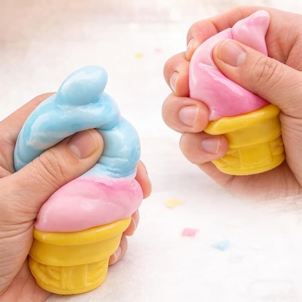 Is-creme Squeeze Squishy, Is-creme Cookie Squishy, Langsomt Stigende Sensorisk Fidget Legetøj til Festgaver orange