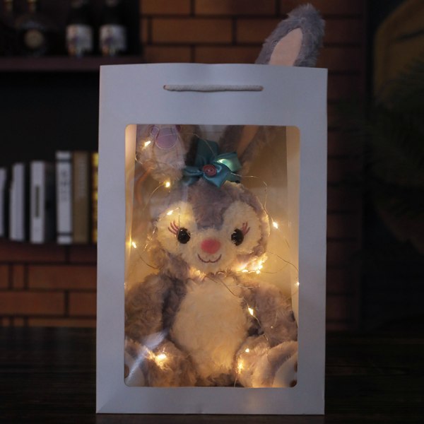 Xingdailu Plyschleksak Kudde Docka Docka Födelsedagspresent Basic model [gift bag + lantern] 50cm with ears
