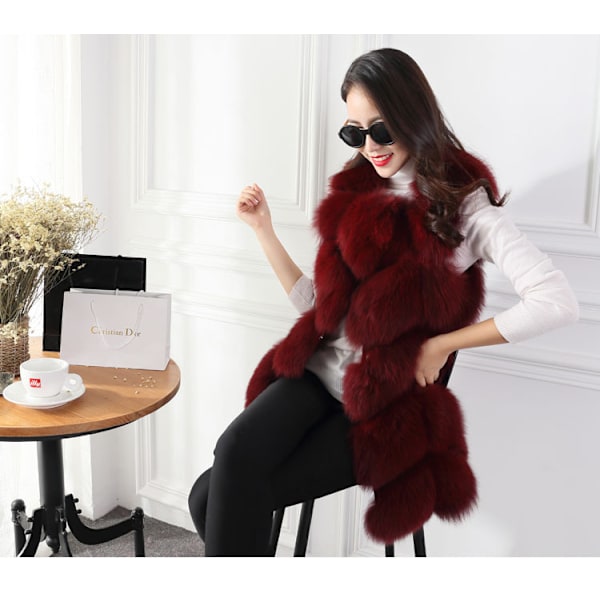 LadieWinteVesFuJackeFauFuJackeAutumBlazer Red L