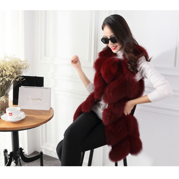 LadieWinteVesFuJackeFauFuJackeAutumBlazer Red M
