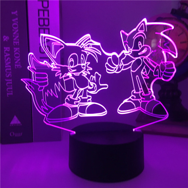 Sonic Boy Sonic 3D Night Light LED Stereo Färgglad crack touch 483