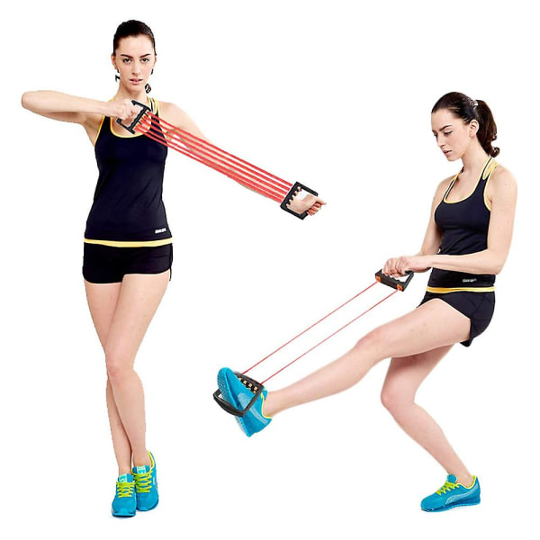 Justerbar Chest Expander 5 Ropes Exercise System-svart