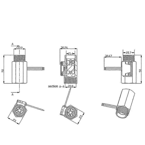 G1/2 tommer vand-hall-sensor-afbryder-måler til industriel turbinestrømningsmåler vand-sensor -[dt]