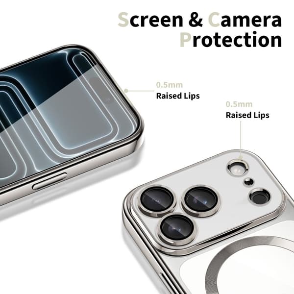 Tech-Protect iPhone 17 Pro Max Kuori MagSafe MagFlex Shiny Silver Silver, Transparent 60