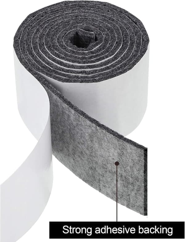 Filtkudde - Självhäftande Filttejp - Mörkgrå - 2-pack - 5cm*0.3cm*100cm