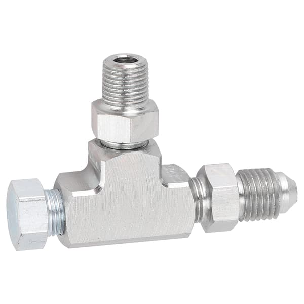 1 8 NPT till 4AN 3-vägs T-adapterkoppling Plug Block Oljematning Trycksensor