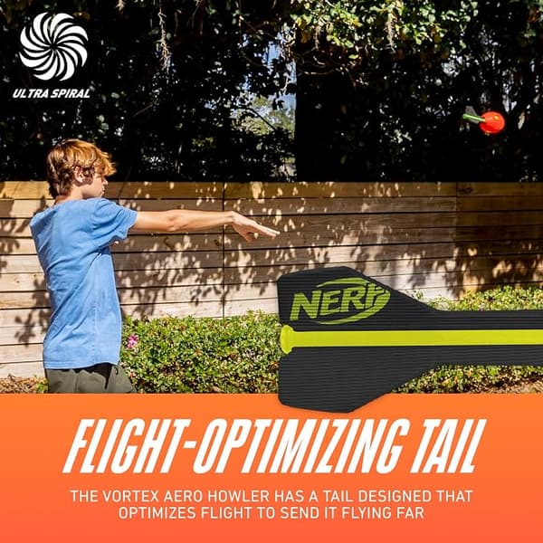 [DT]Nerf Vortex Aero Howler vaahtopallo, pitkän matkan jalkapallo lento-optimoidulla perällä ja vihellysäänellä, sisä- ja ulkolelu lapsille red