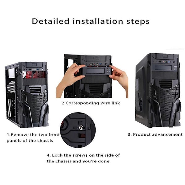 【DENGTU】5.86\" Holdbar PC Computer Ventilator Controller Temperatursensor PC Køling