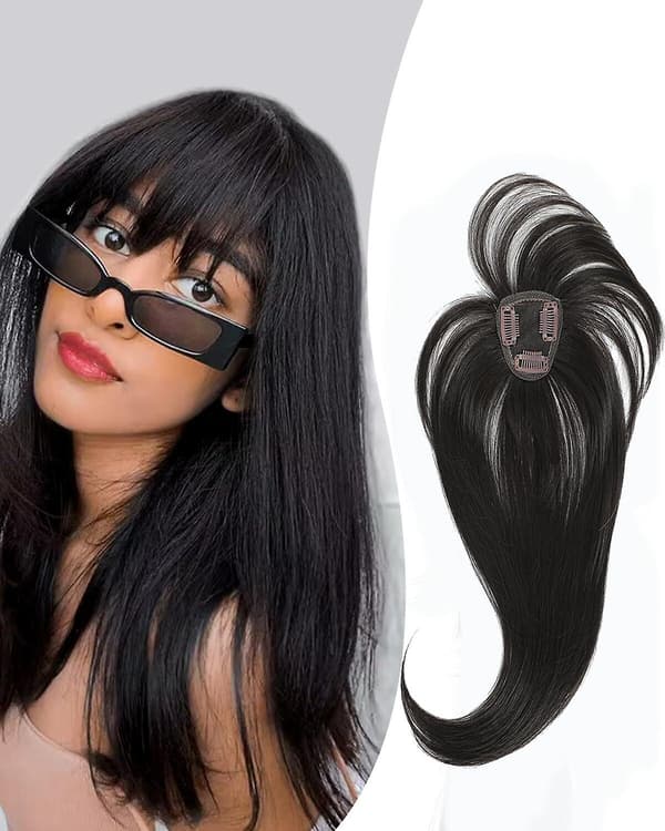 Clip-in hårpannelugg-extensions Fransk hårpannelugg Pen hårpannelugg Hårdeler