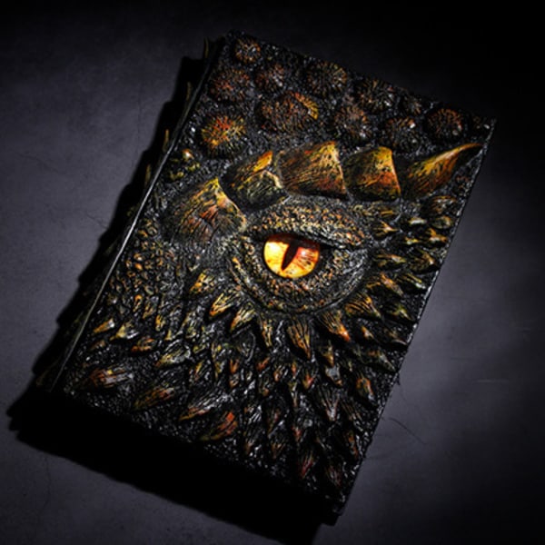 A5 Creativity Handgjord Magic Resin Cover Notebook Gold Dragon