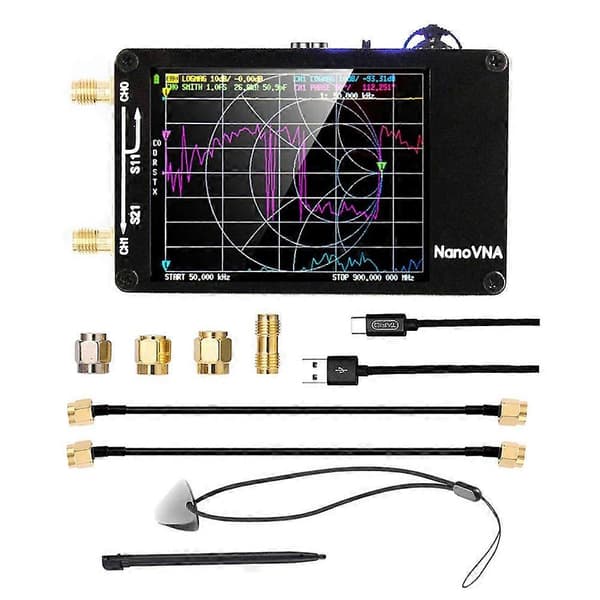 Opgraderet NanoVNA-H Vector Network Antenneanalysator 10KHz-1.5GHz MF HF VHF UHF til SD-kortslot Digit