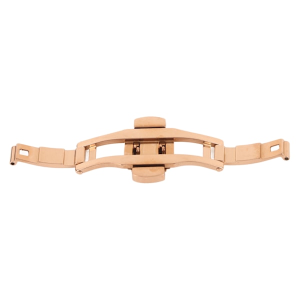 Forfinet Rose Gold Rustfrit Stål Butterfly Spænde med Dobbelt Trykknap Foldende Udfoldelse