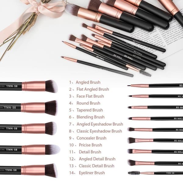【DENGTU】BS01 - BS-MALL 14 stk eksklusive makeupbørster af bedste kvalitet
