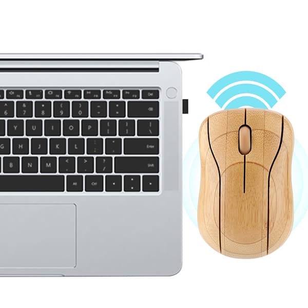 Trådløs Optisk Bambus Træ Mus til Laptop 2.4 GHz