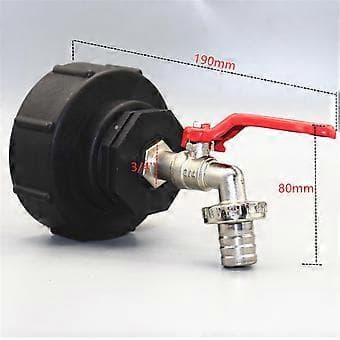 IBC Utløpskran 3/4 Tommers IBC Adapter S100x8 Messing IBC Kuleventil Utløpskran Regnvannstank Tilbehør